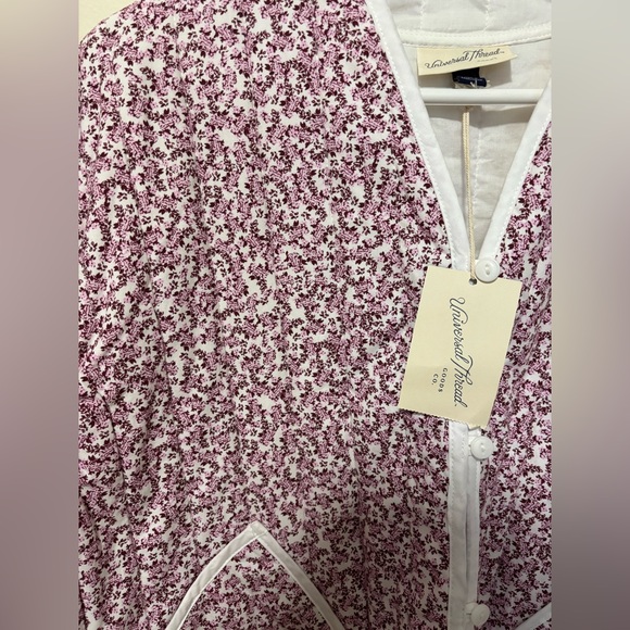 NWT Universal Thread Quilted Ditsy Floral Jacket with White Piping XL - Picture 2 of 7